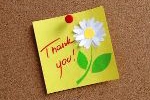 Bild: ein PostIt mit dem Schriftzug Thank you
